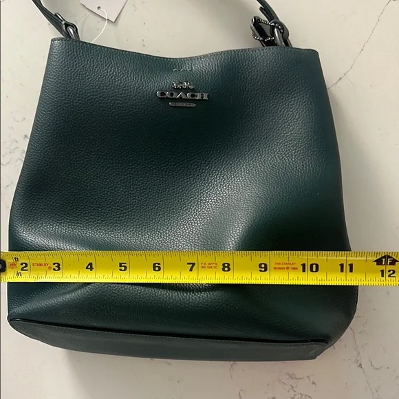 Coach Dark Green Leather Shoulder Bag - Picture 5 of 8